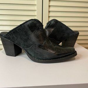 FREE PEOPLE Toluca Western Mule Black Leather NWT Size 37 / US 7